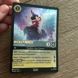 D23 2024 Exclusive Mickey Mouse Playful Sorcerer Disney Lorcana Trading Card